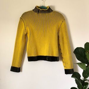 Black & yellow turtle neck sweater